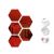 Specchi adesivi esagonali rosso 18*20cm- 5pz